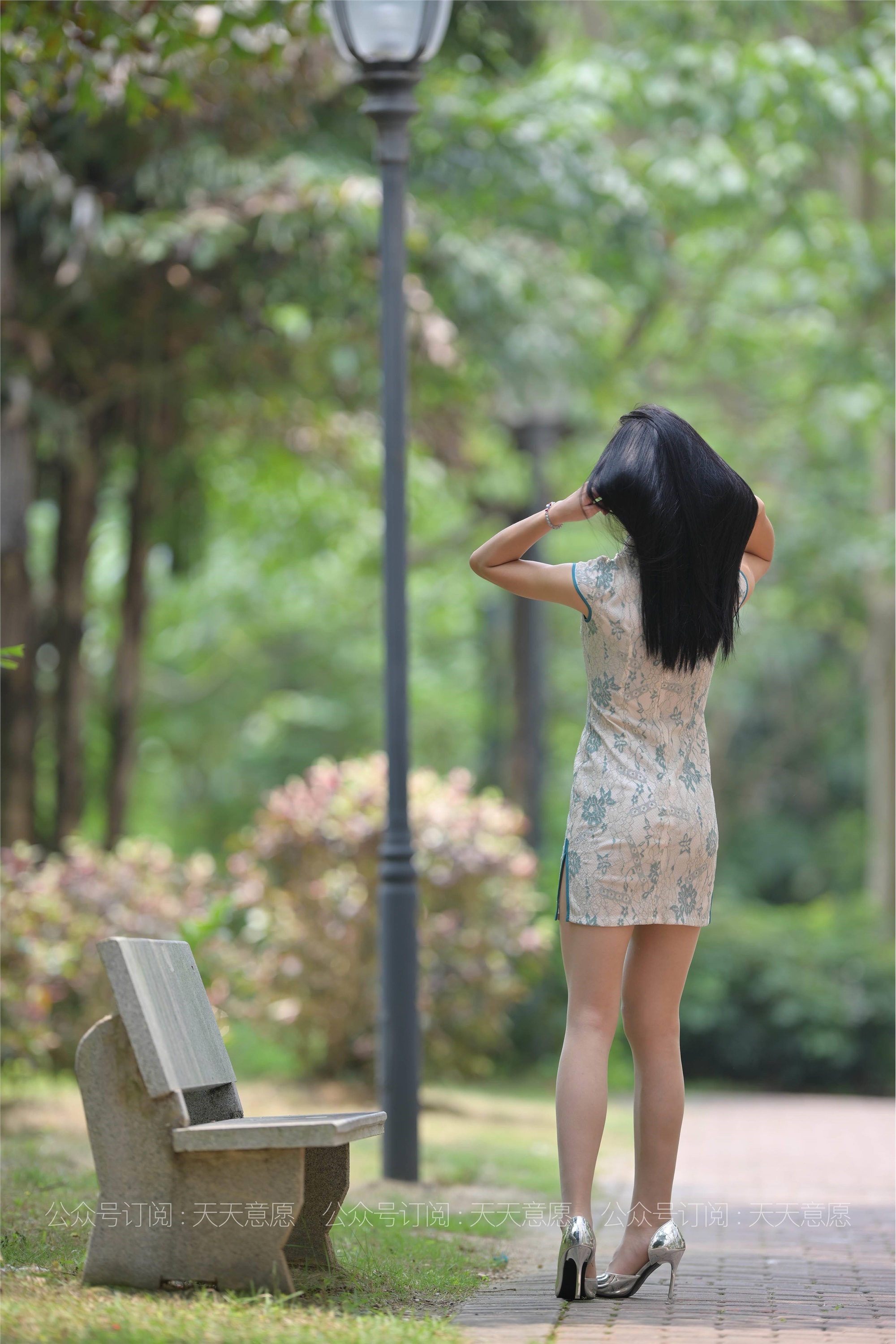 IESS异思趣向 - 模特：宁宁《绿荫旗袍秀》